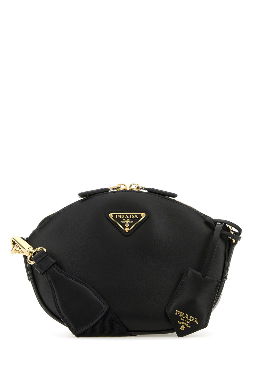 Black leather crossbody bag