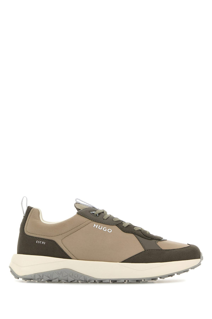 Two-tone fabric and synthetic leather Kane sneakers