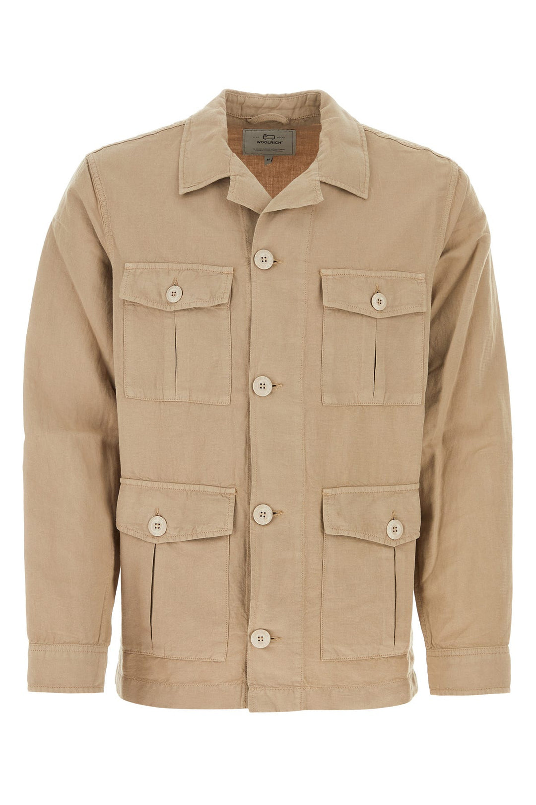 Cappuccino cotton blend Safari shirt