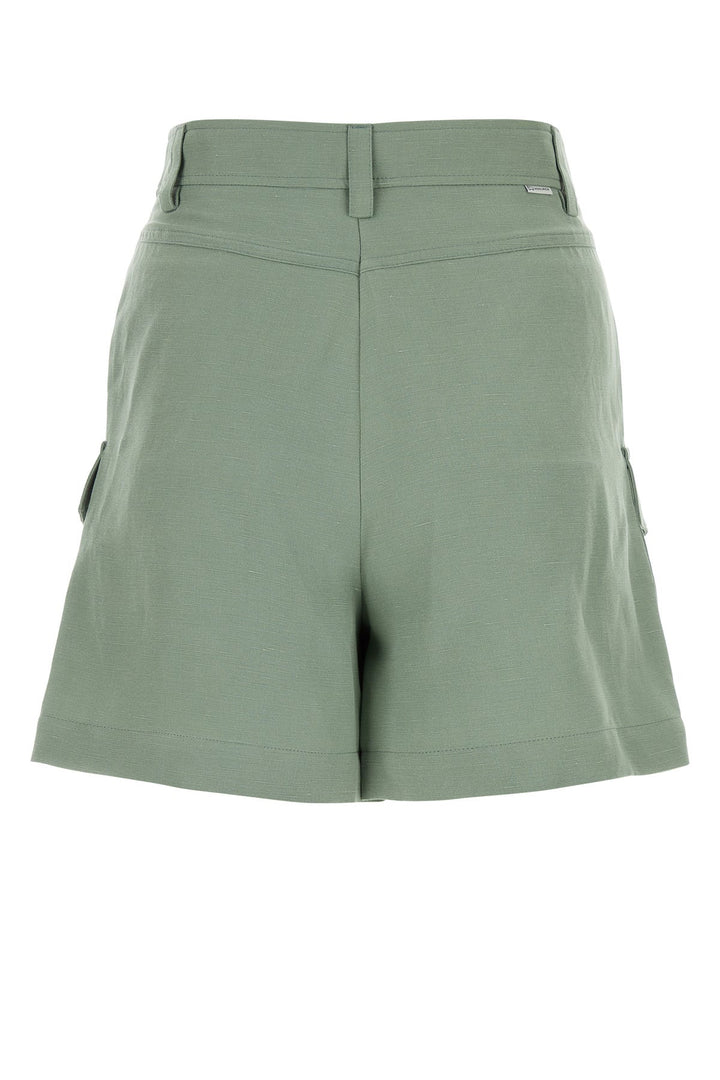 Sage green viscose blend shorts