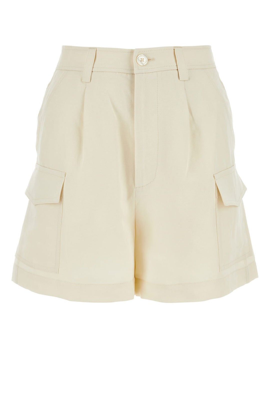 Ivory viscose blend shorts