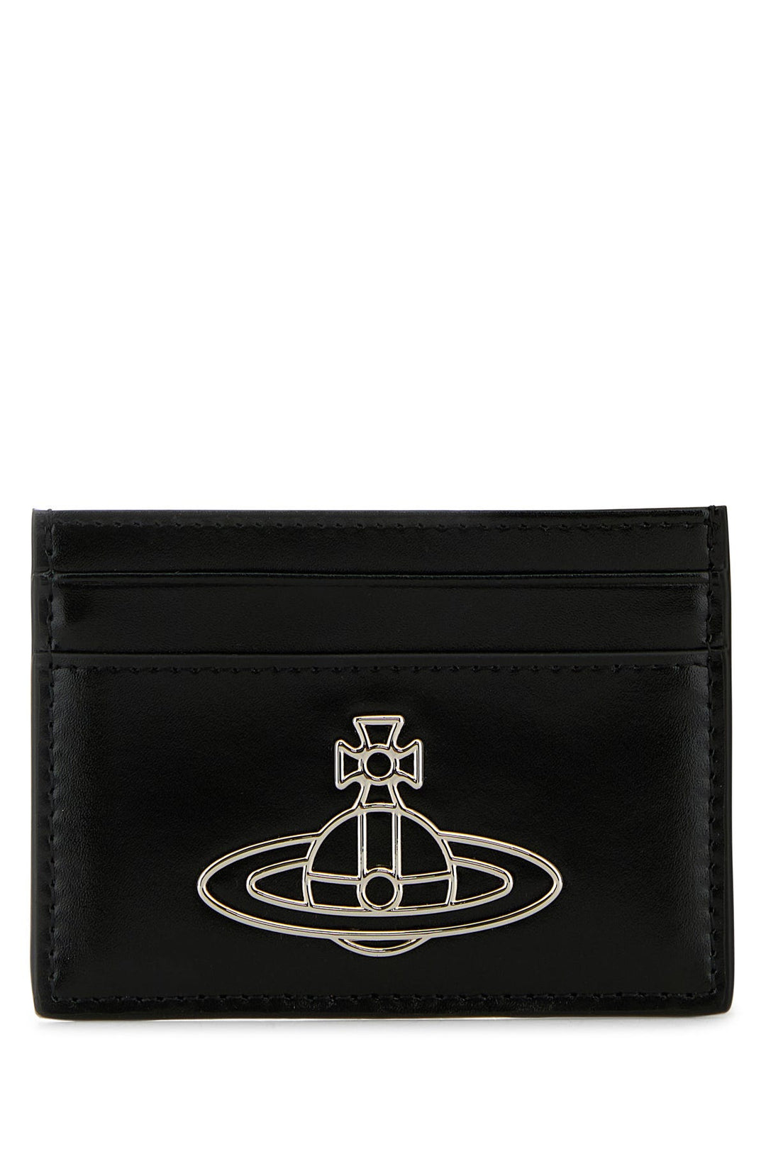 Black leather card holder