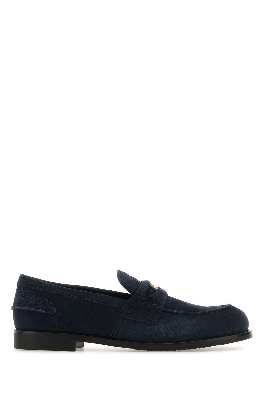 Blue suede loafers