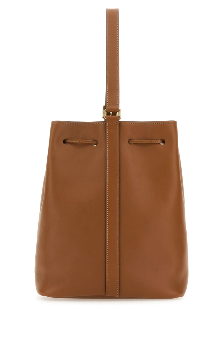 Caramel leather bucket bag