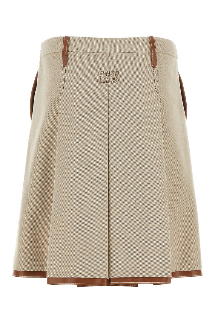 Two tone canvas skirt