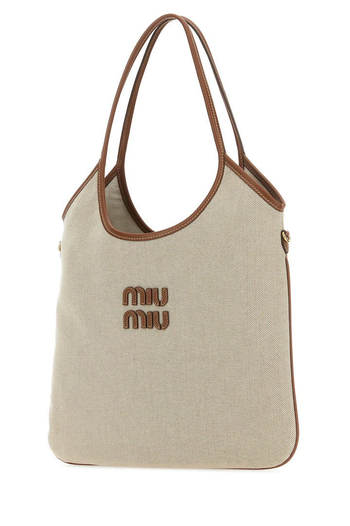 Sand canvas handbag