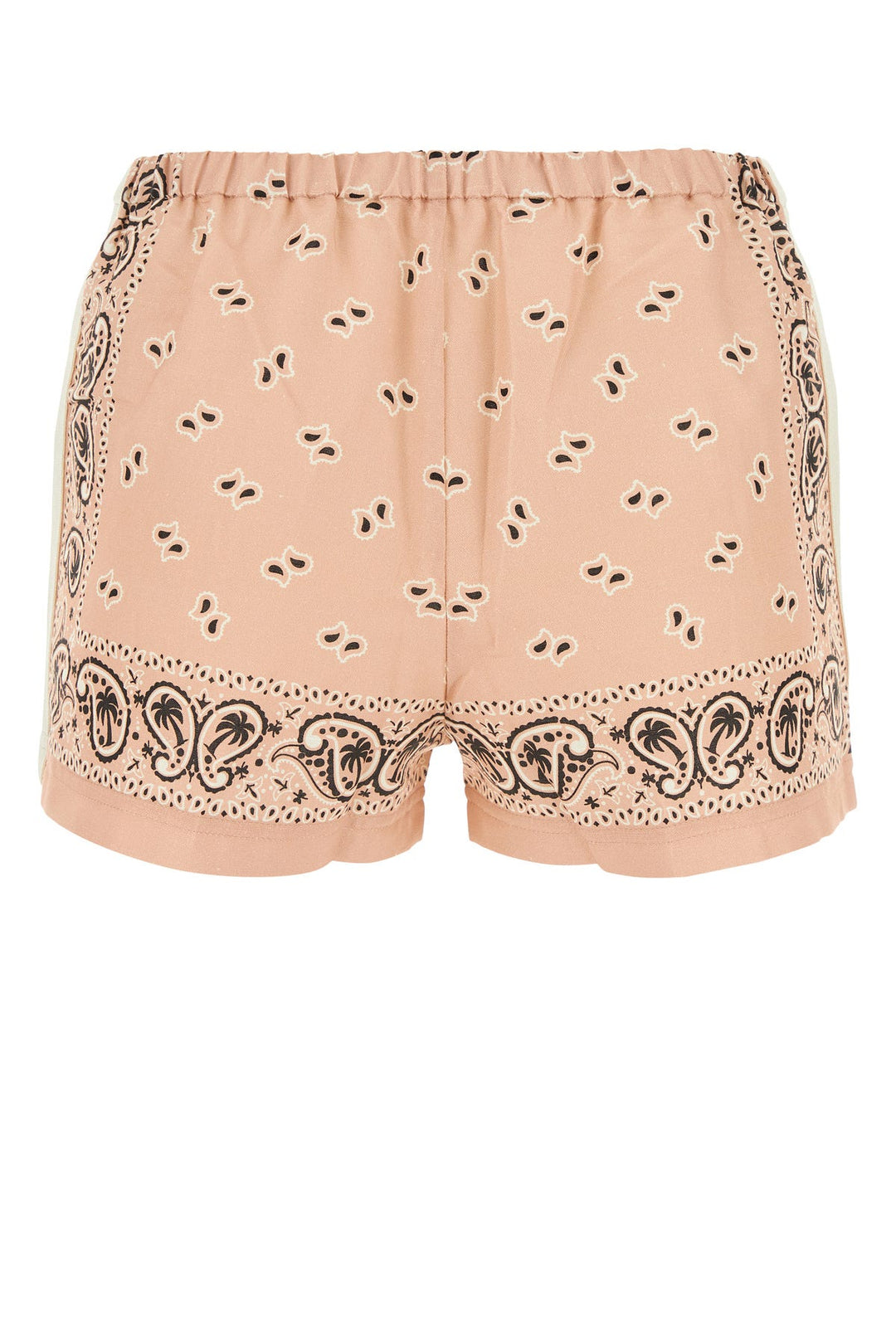 Printed linen blend shorts