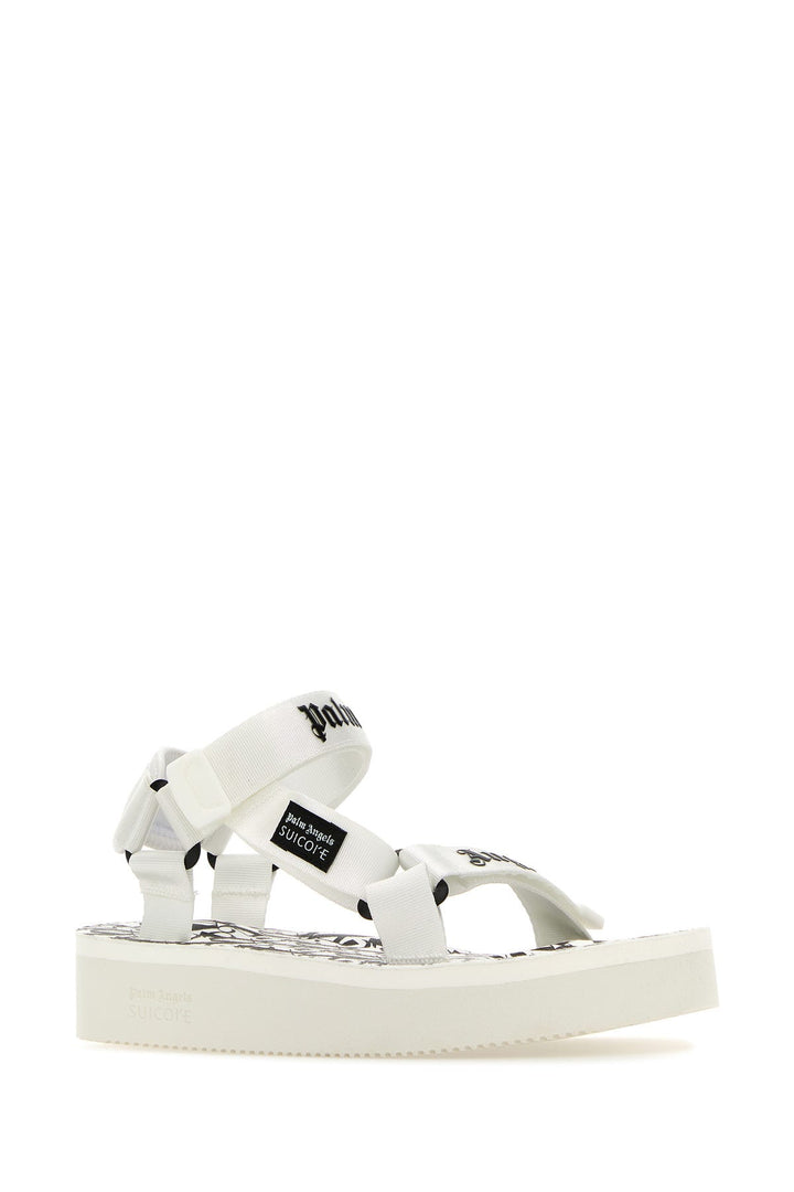 White fabric Palm Angels X Suicoke sandals