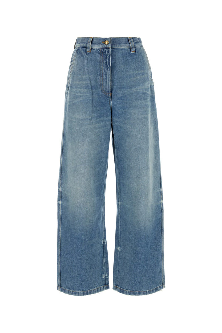 Denim wide-leg jeans