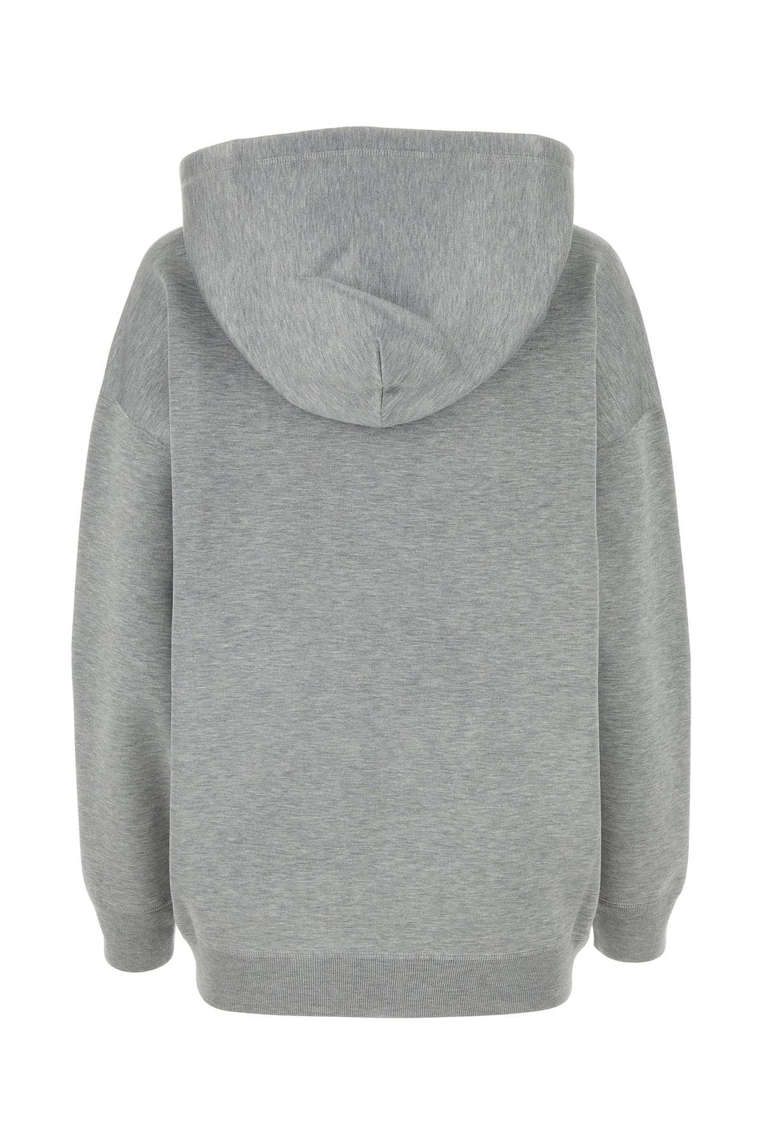 Melange grey stretch wool blend oversize sweatshirt