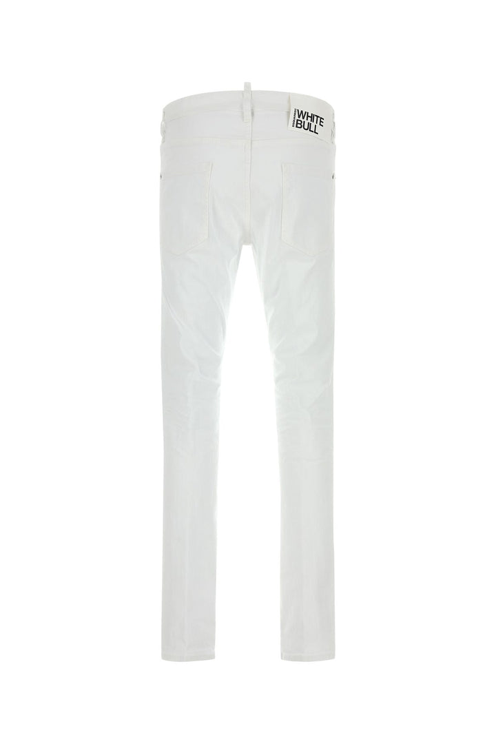 White stretch denim Cool Guy jeans