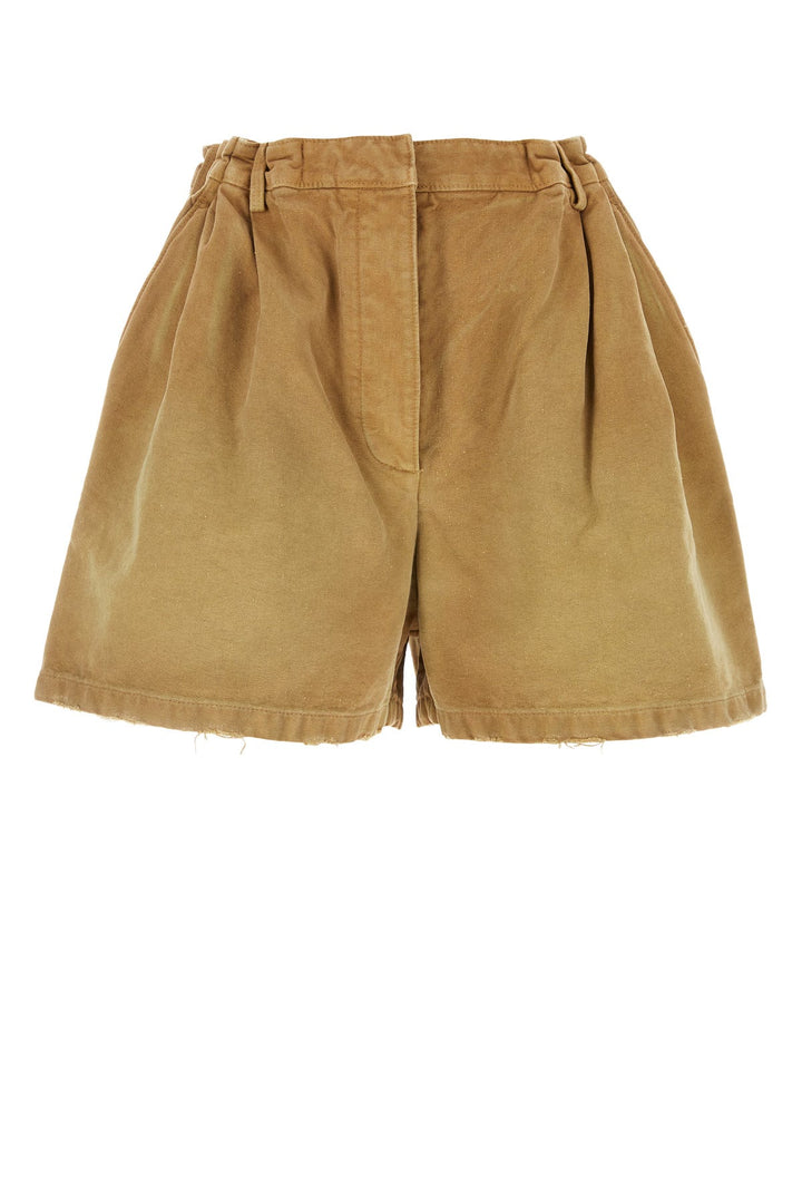 Camel canvas shorts