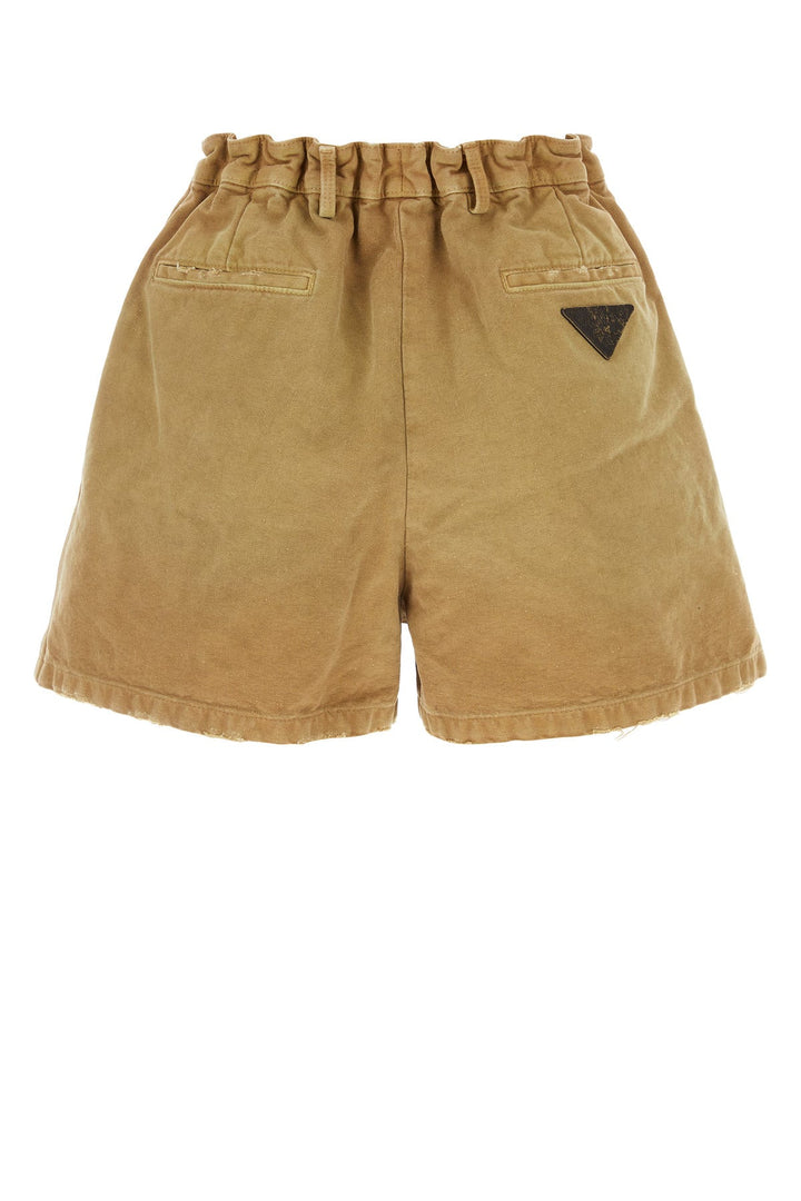 Camel canvas shorts