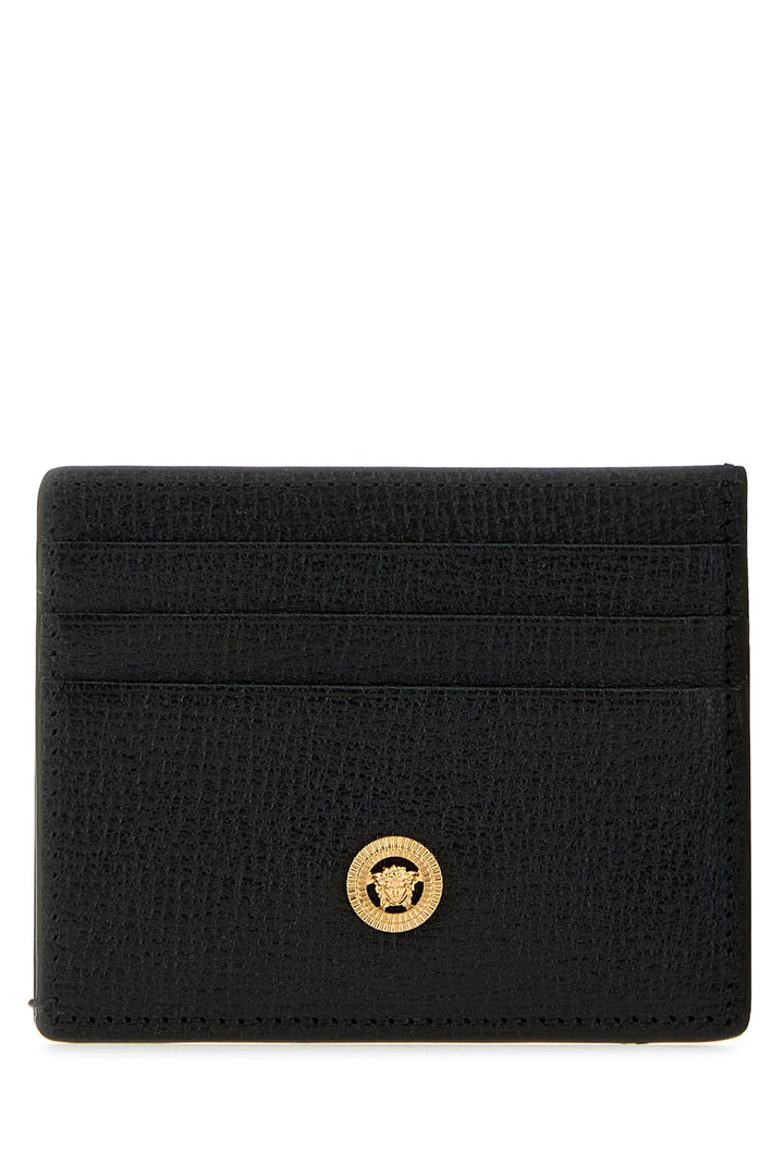 Black leather Medusa Biggie card holder