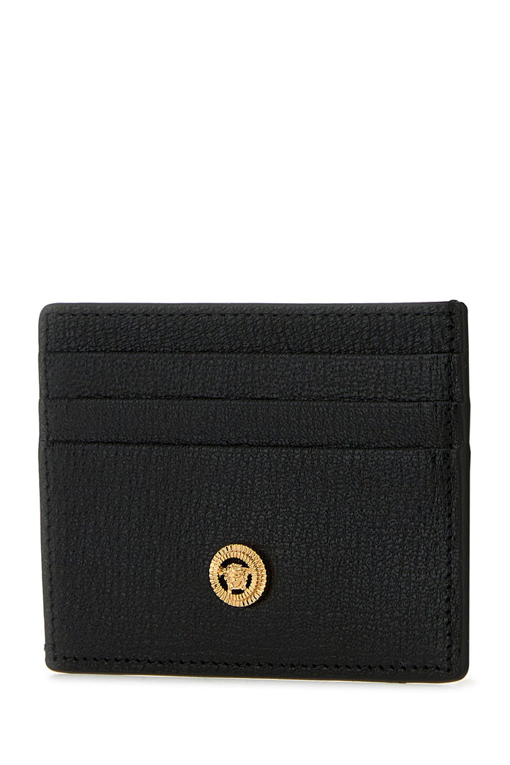 Black leather Medusa Biggie card holder