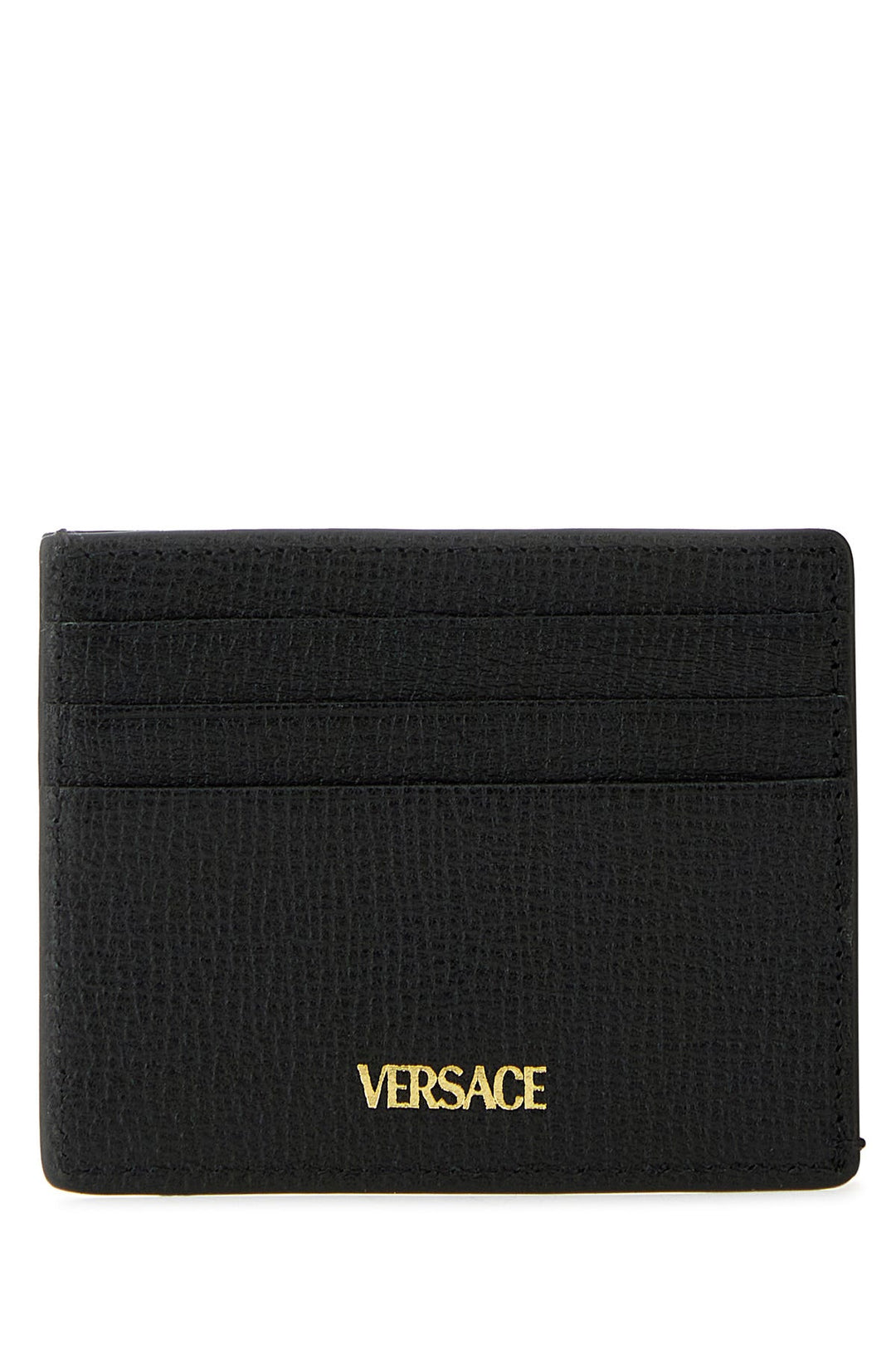 Black leather Medusa Biggie card holder