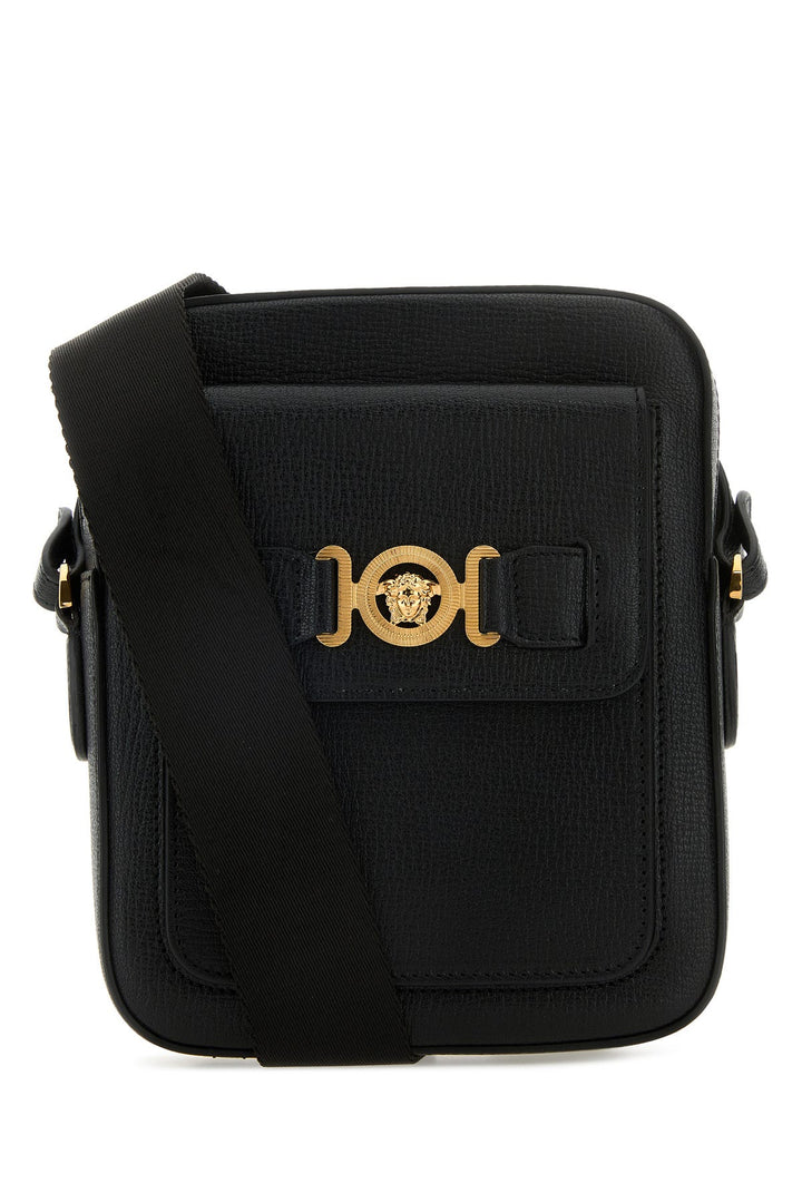 Black leather Medusa Biggie crossbody bag