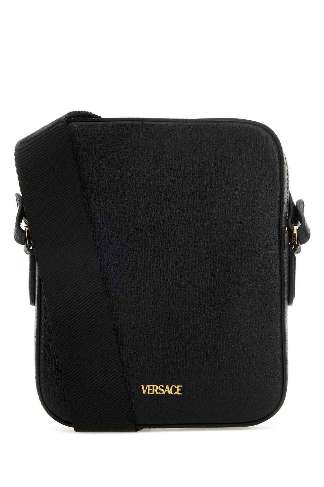 Black leather Medusa Biggie crossbody bag