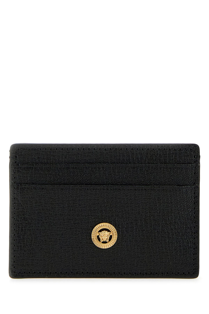 Black leather Medusa Biggie card holder