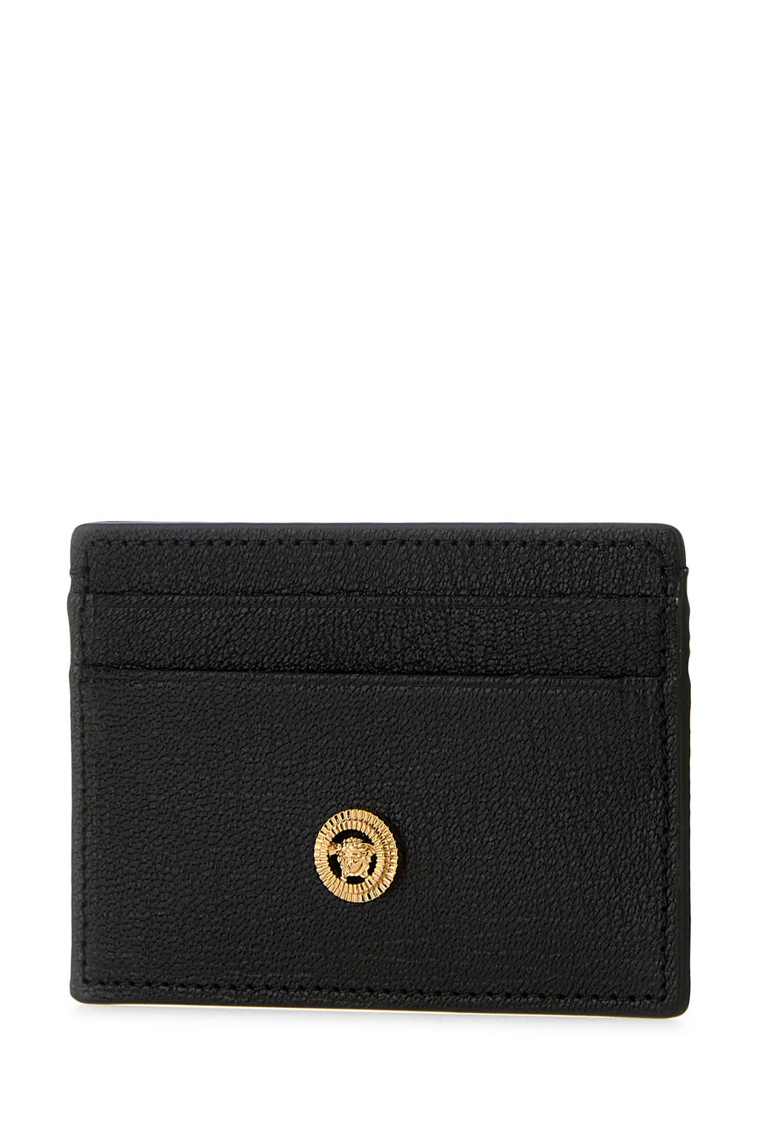 Black leather Medusa Biggie card holder