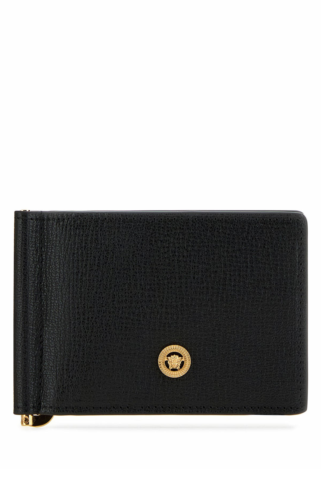 Black leather Medusa Biggie wallet