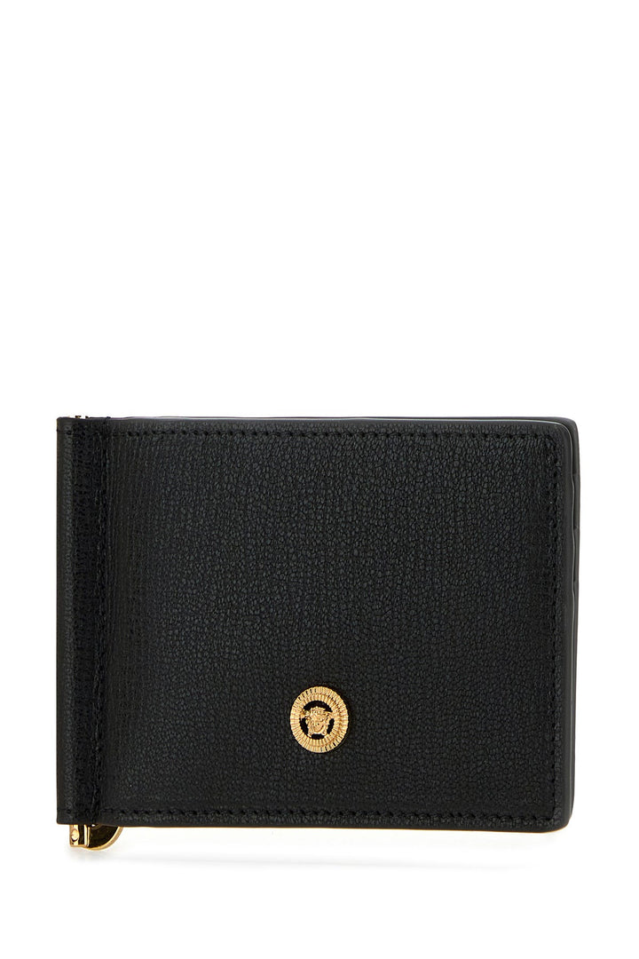 Black leather Medusa Biggie wallet