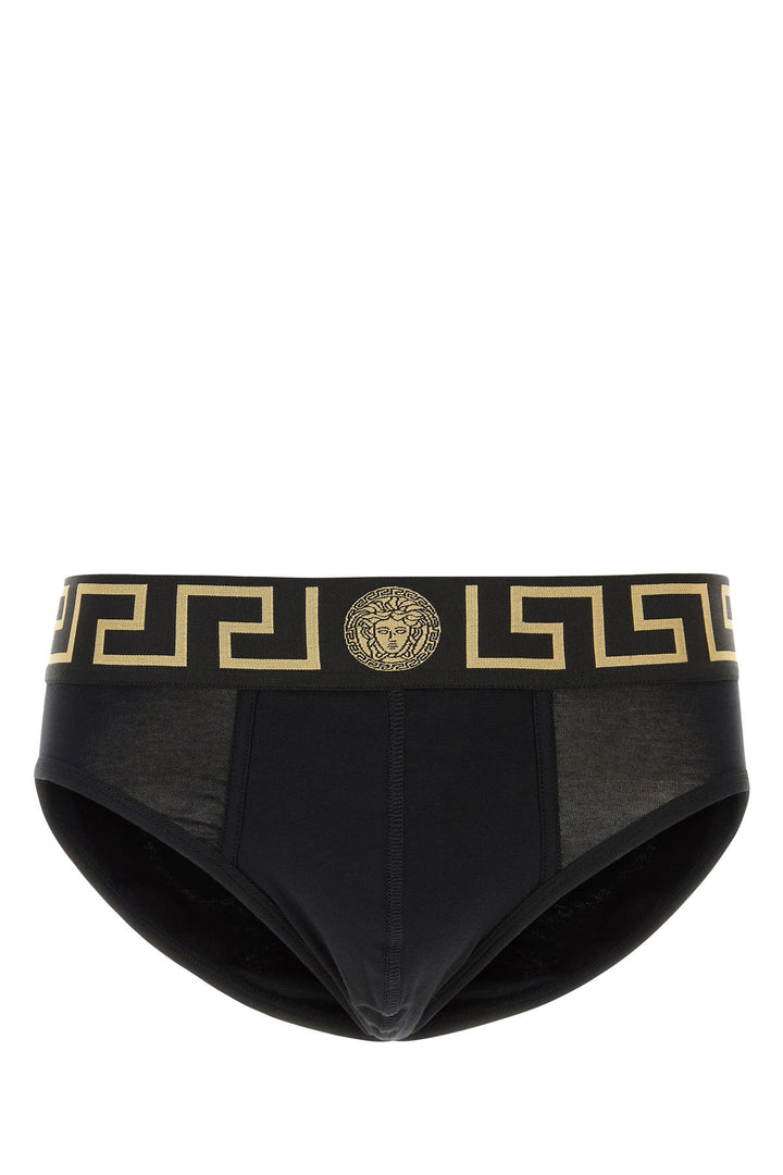 Black stretch cotton brief