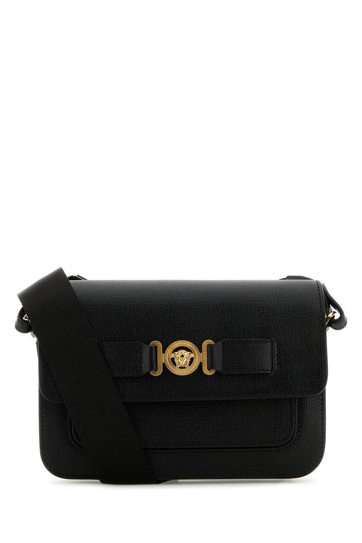 Black leather Medusa Biggie crossbody bag