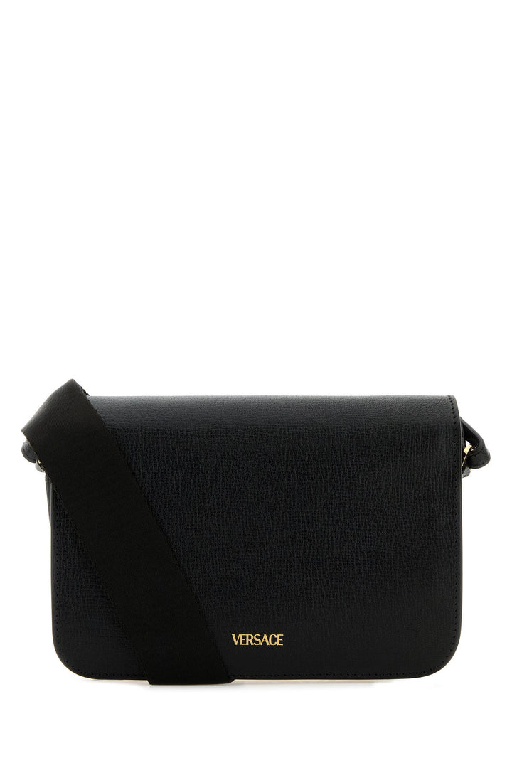 Black leather Medusa Biggie crossbody bag