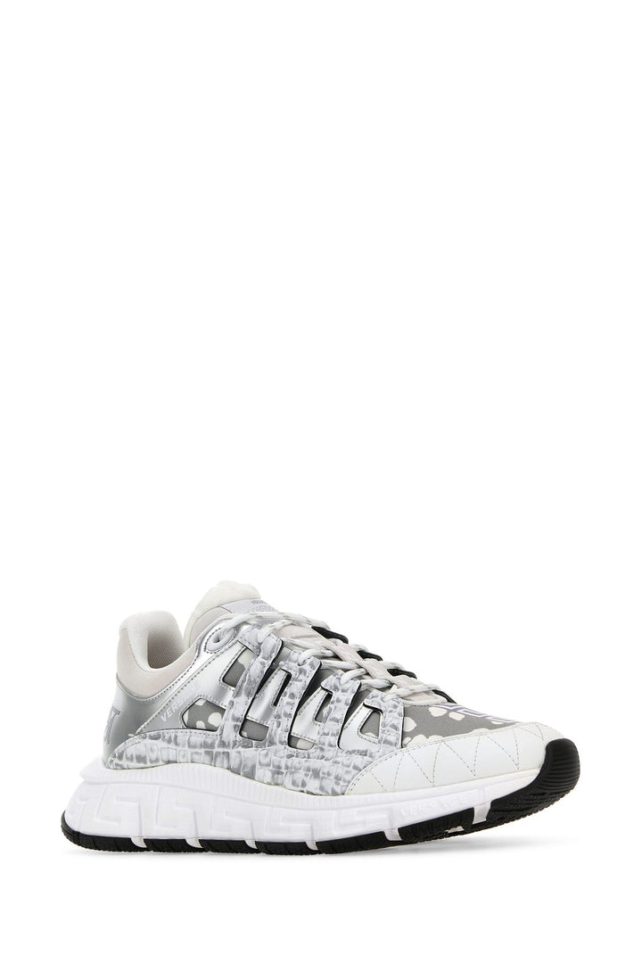 Two-tone fabric and leather Trigreca sneakers