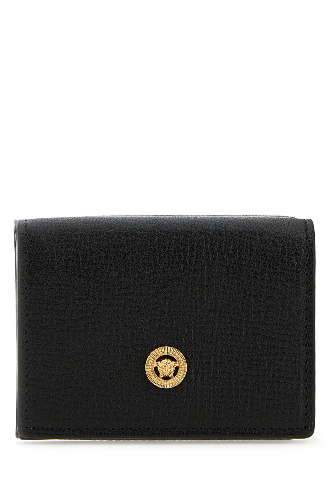 Black leather Medusa Biggie wallet