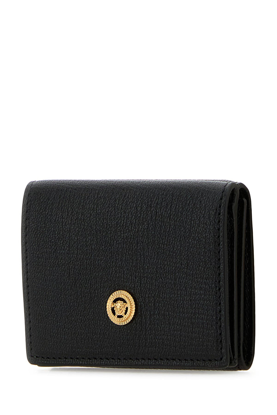 Black leather Medusa Biggie wallet