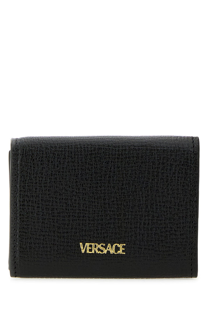 Black leather Medusa Biggie wallet