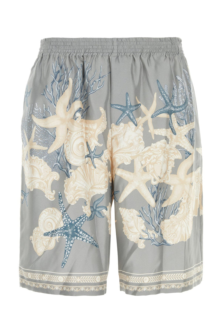 Printed silk bermuda shorts