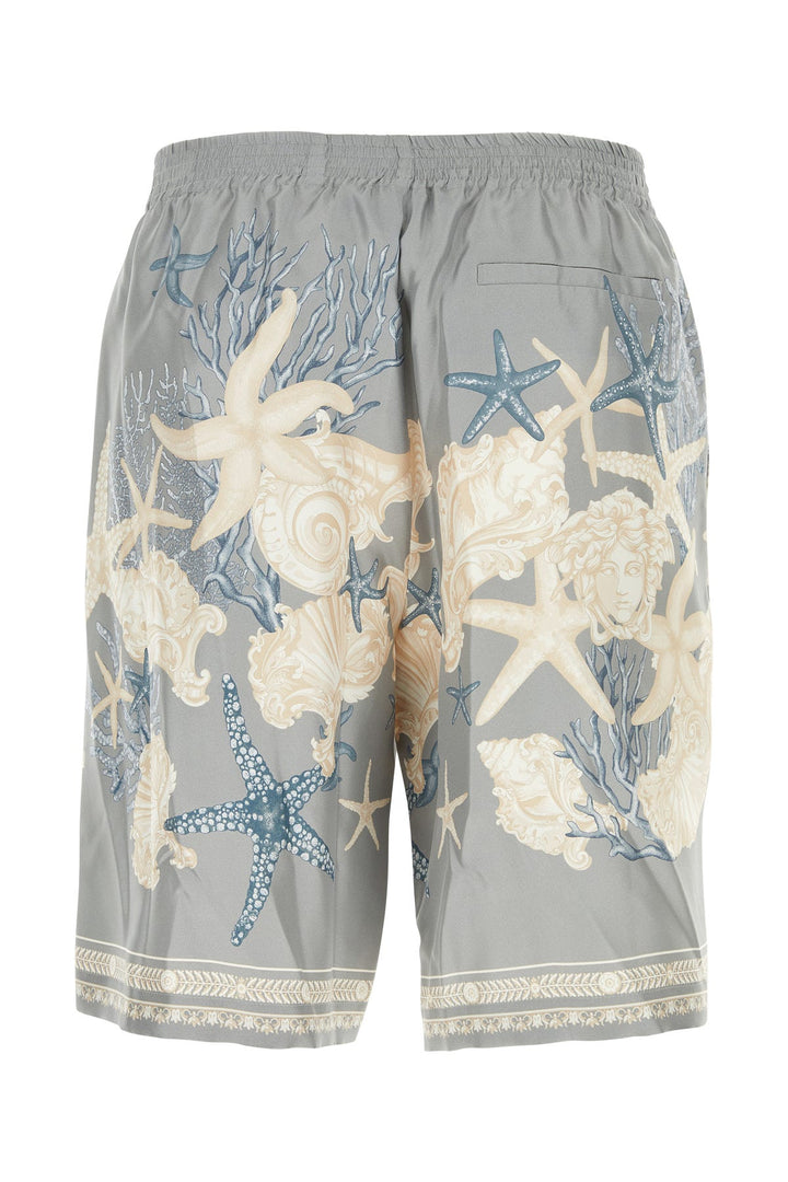 Printed silk bermuda shorts