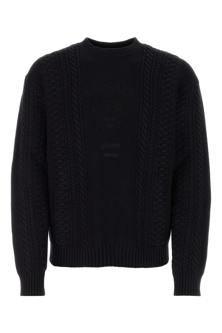 Black cotton blend sweater