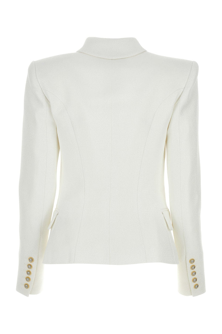 White jacquard blazer