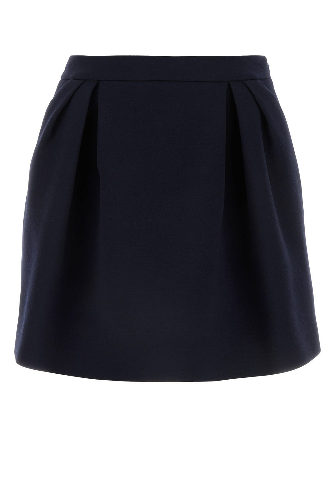 Navy blue wool mini skirt