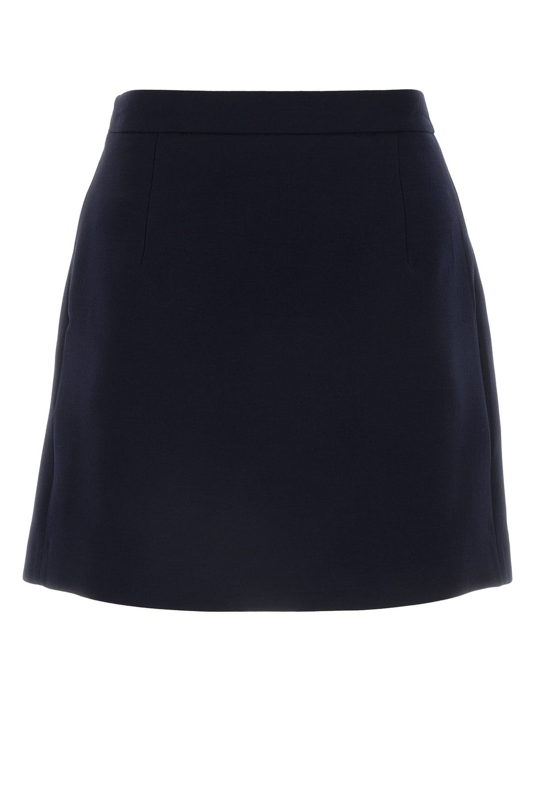 Navy blue wool mini skirt