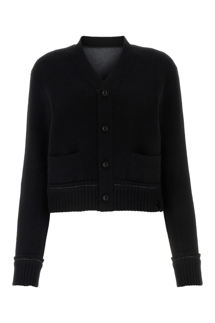 Black cotton blend cardigan