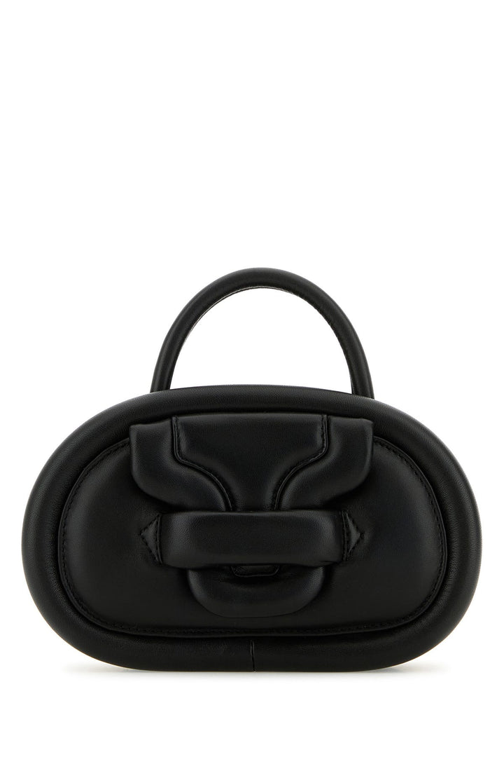 Black leather mini Alpha Strike handbag