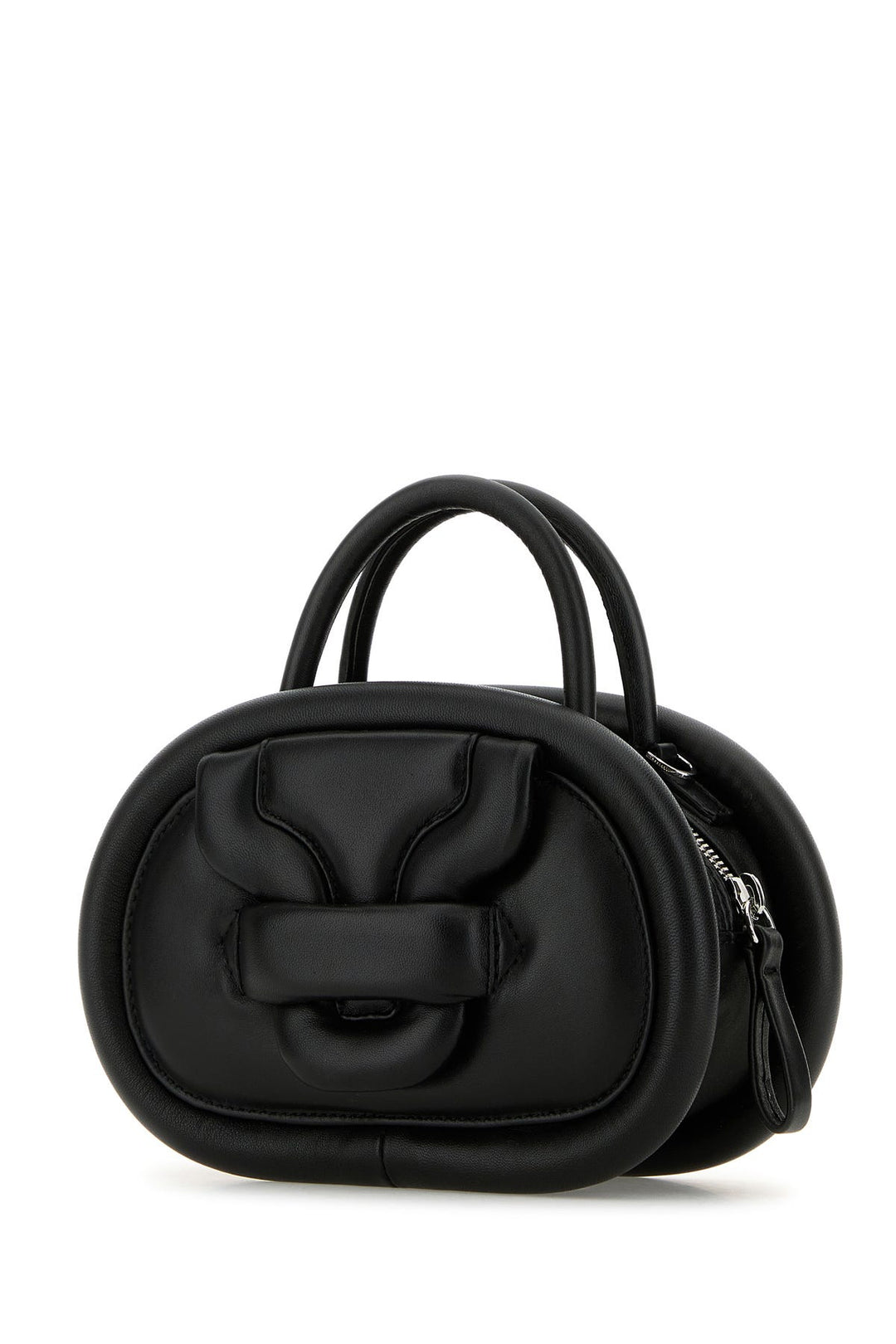 Black leather mini Alpha Strike handbag