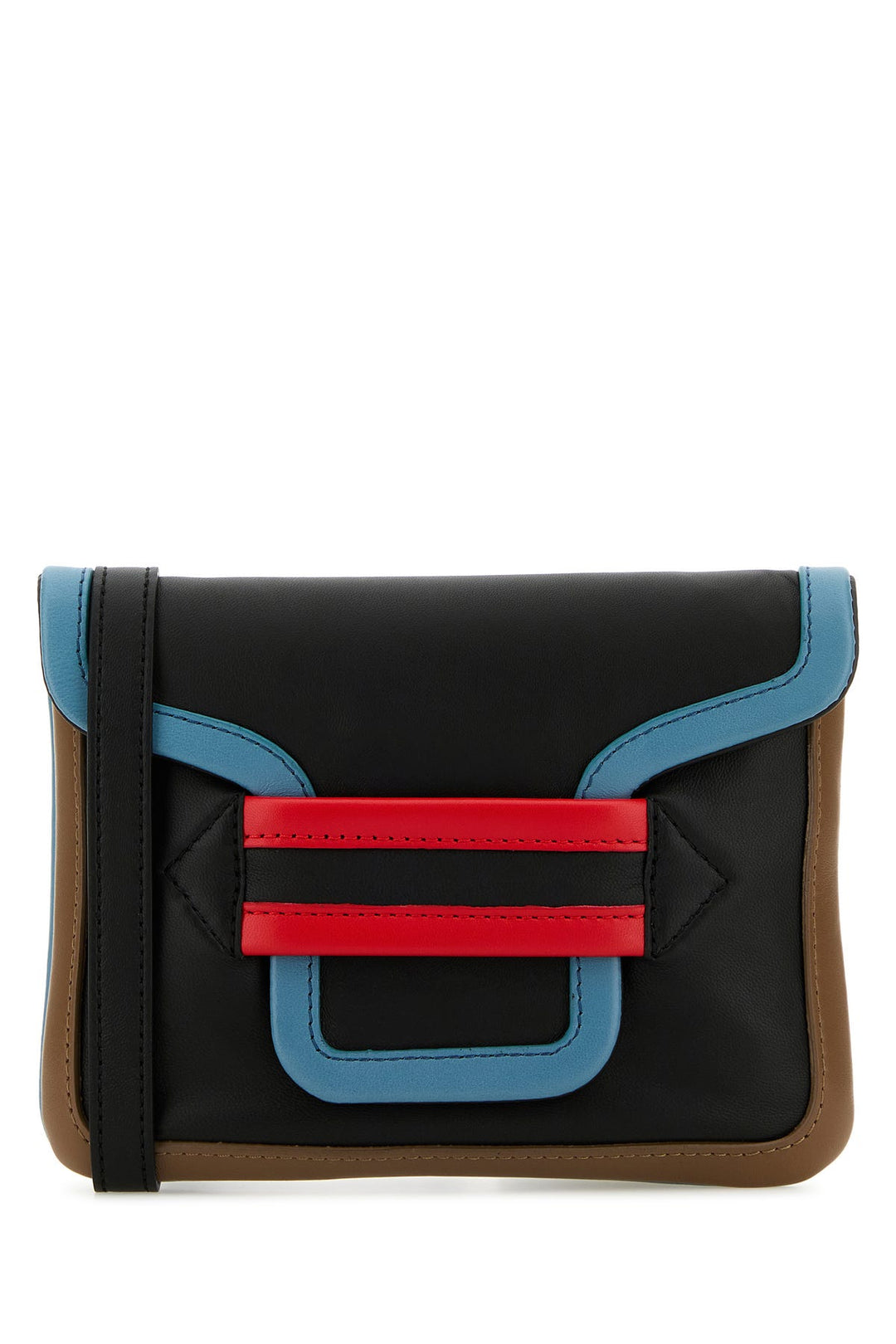 Multicolor leather Alpha clutch