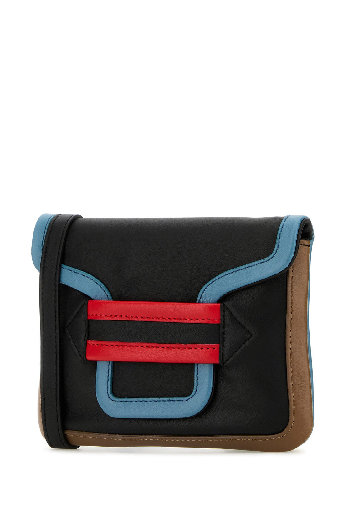 Multicolor leather Alpha clutch