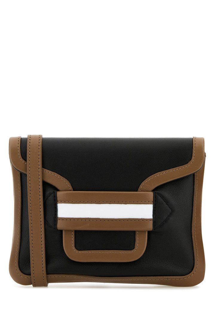 Black leather Alpha clutch