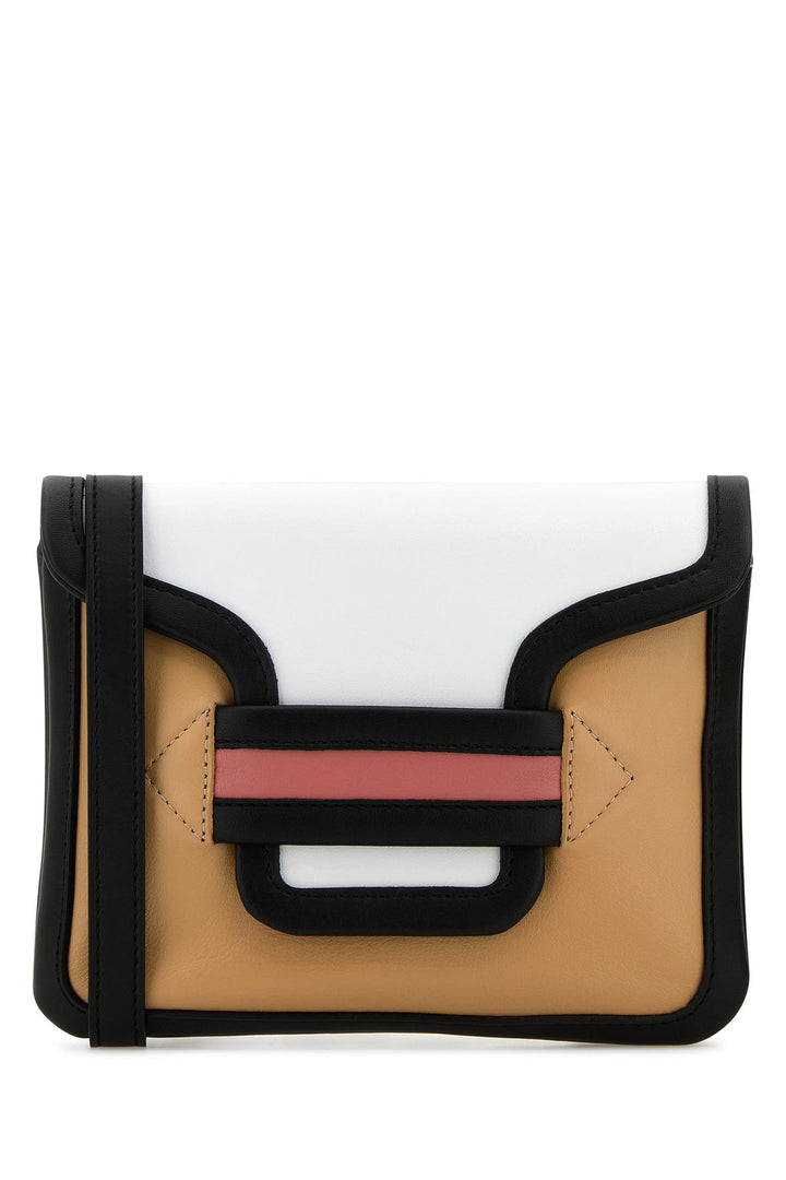 Multicolor leather Alpha clutch