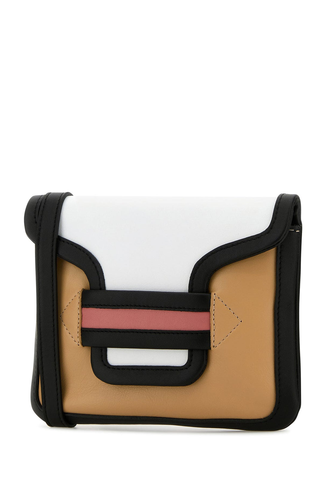 Multicolor leather Alpha clutch