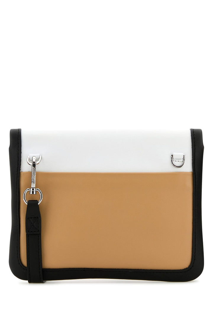 Multicolor leather Alpha clutch