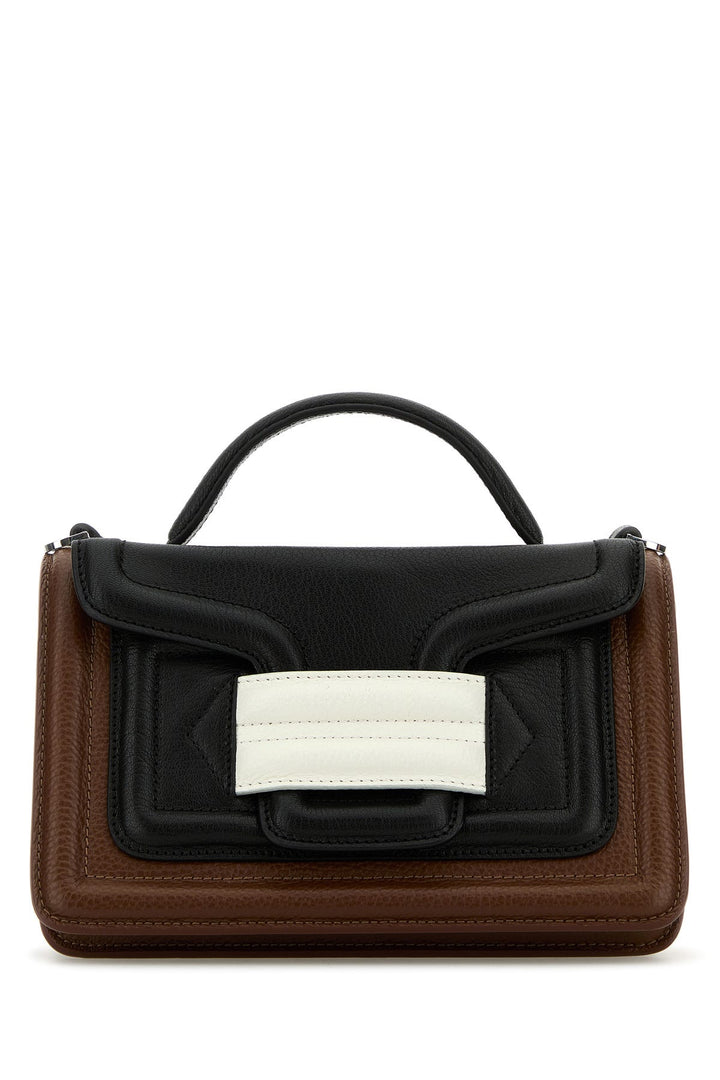 Two-tone leather Alpha handbag