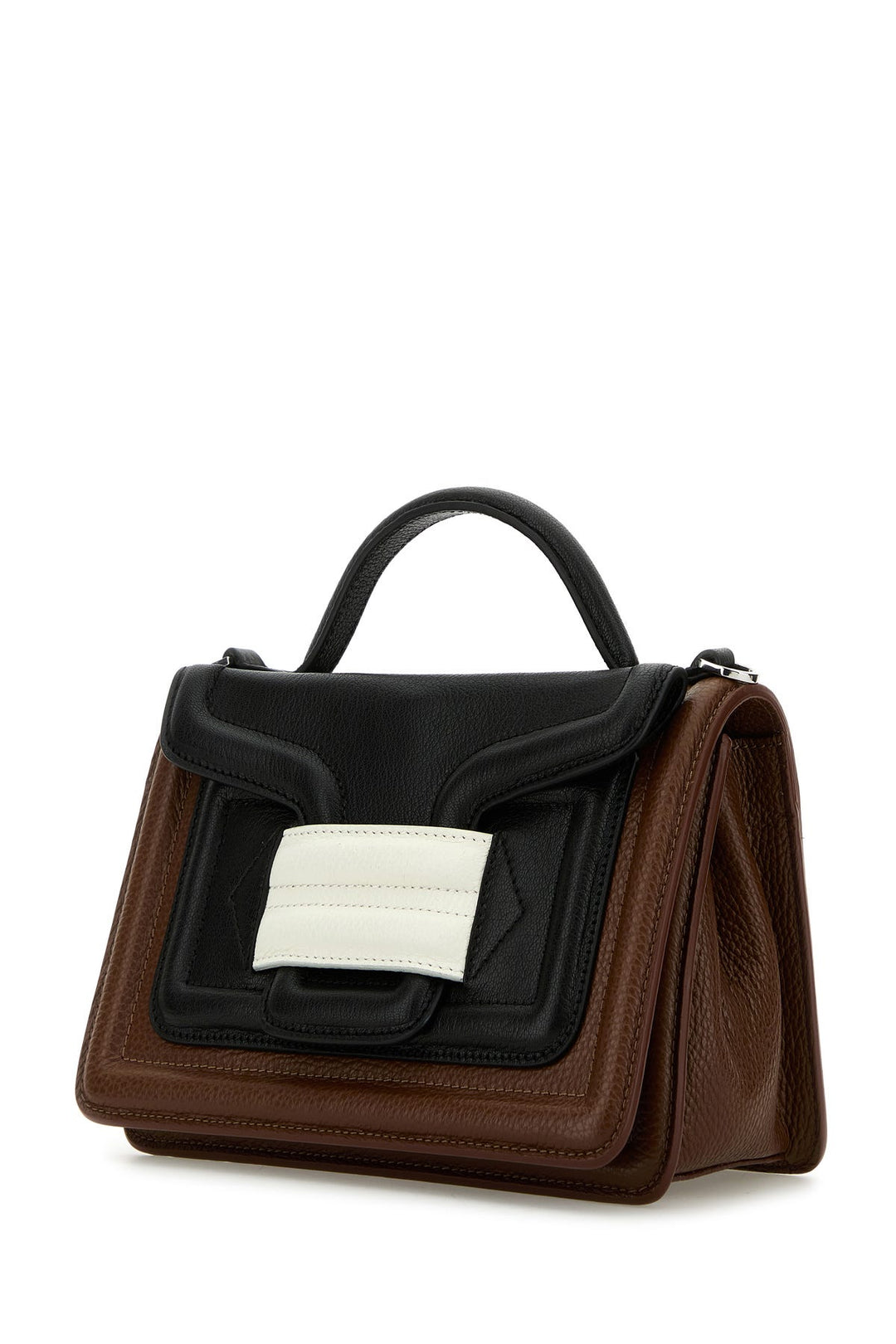 Two-tone leather Alpha handbag